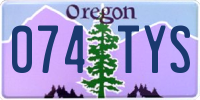 OR license plate 074TYS