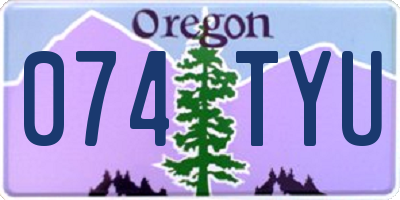OR license plate 074TYU