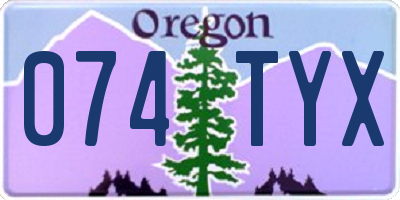 OR license plate 074TYX