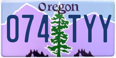 OR license plate 074TYY