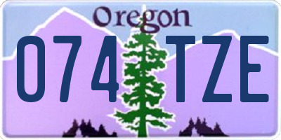 OR license plate 074TZE