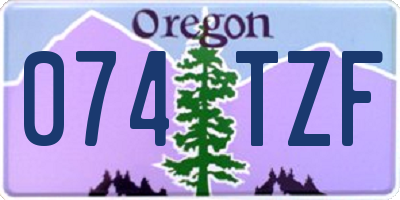 OR license plate 074TZF