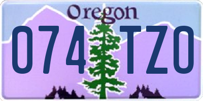 OR license plate 074TZO