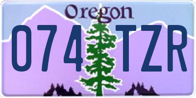 OR license plate 074TZR