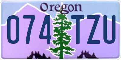OR license plate 074TZU