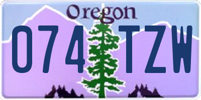 OR license plate 074TZW