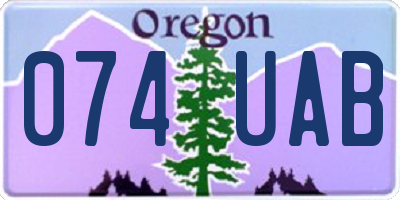 OR license plate 074UAB