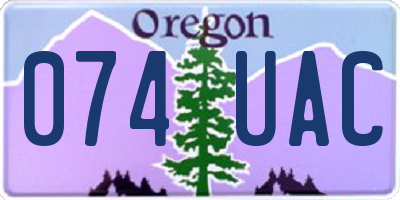 OR license plate 074UAC