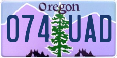 OR license plate 074UAD