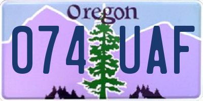 OR license plate 074UAF