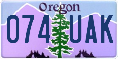 OR license plate 074UAK