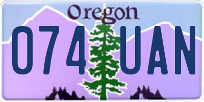 OR license plate 074UAN