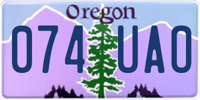 OR license plate 074UAO