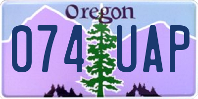 OR license plate 074UAP