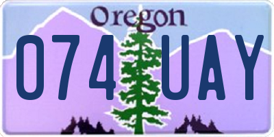 OR license plate 074UAY
