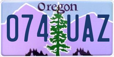 OR license plate 074UAZ