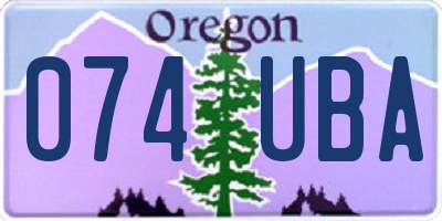 OR license plate 074UBA