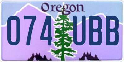 OR license plate 074UBB