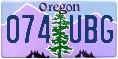 OR license plate 074UBG