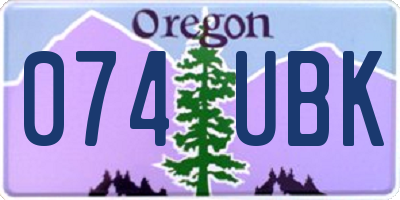 OR license plate 074UBK