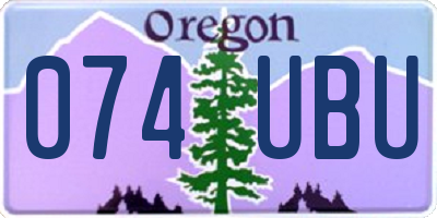 OR license plate 074UBU