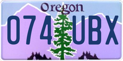 OR license plate 074UBX
