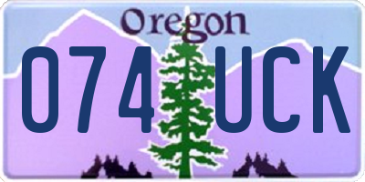 OR license plate 074UCK