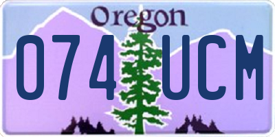 OR license plate 074UCM