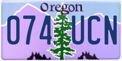 OR license plate 074UCN