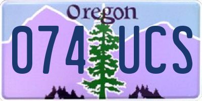 OR license plate 074UCS