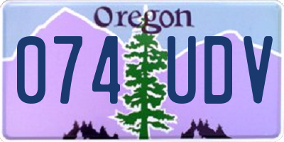 OR license plate 074UDV