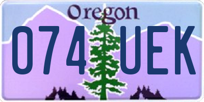 OR license plate 074UEK