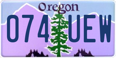 OR license plate 074UEW