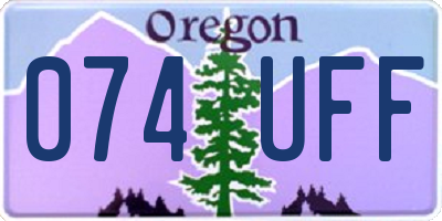 OR license plate 074UFF