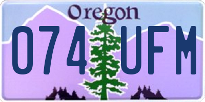 OR license plate 074UFM