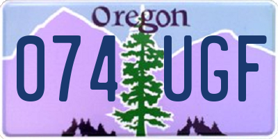 OR license plate 074UGF