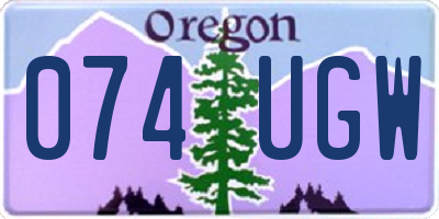 OR license plate 074UGW