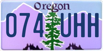 OR license plate 074UHH