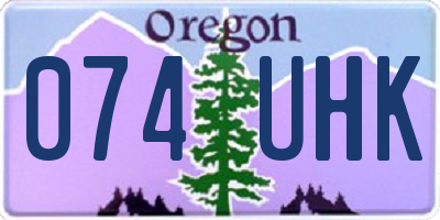 OR license plate 074UHK