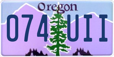OR license plate 074UII