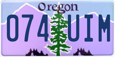 OR license plate 074UIM