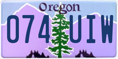 OR license plate 074UIW