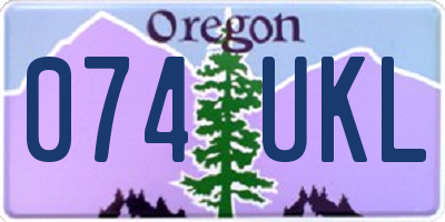 OR license plate 074UKL