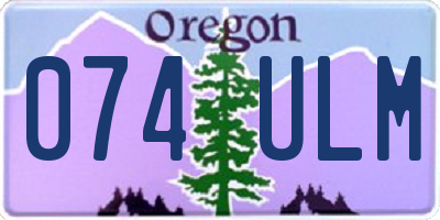 OR license plate 074ULM