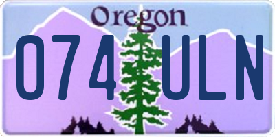 OR license plate 074ULN