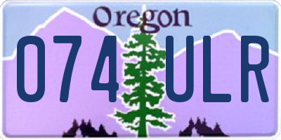 OR license plate 074ULR