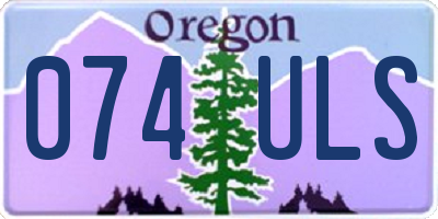 OR license plate 074ULS