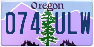 OR license plate 074ULW