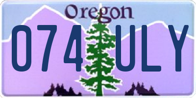 OR license plate 074ULY