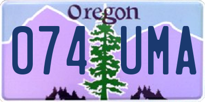 OR license plate 074UMA